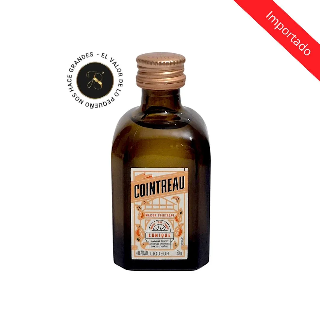 Mini botella de Cointreau  50mL - Mini botellita de Cointreau Original - 78 Grados Deluxe